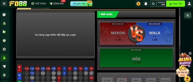 Thao tác đặt cược đá gà cựa sắt